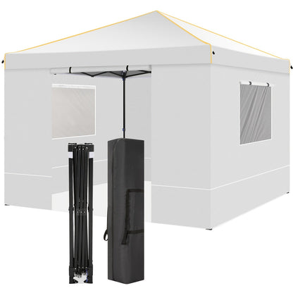 10x10ft Pop-Up Canopy Tent with Four Removable Sidewalls, Mesh Windows and Five Color Options