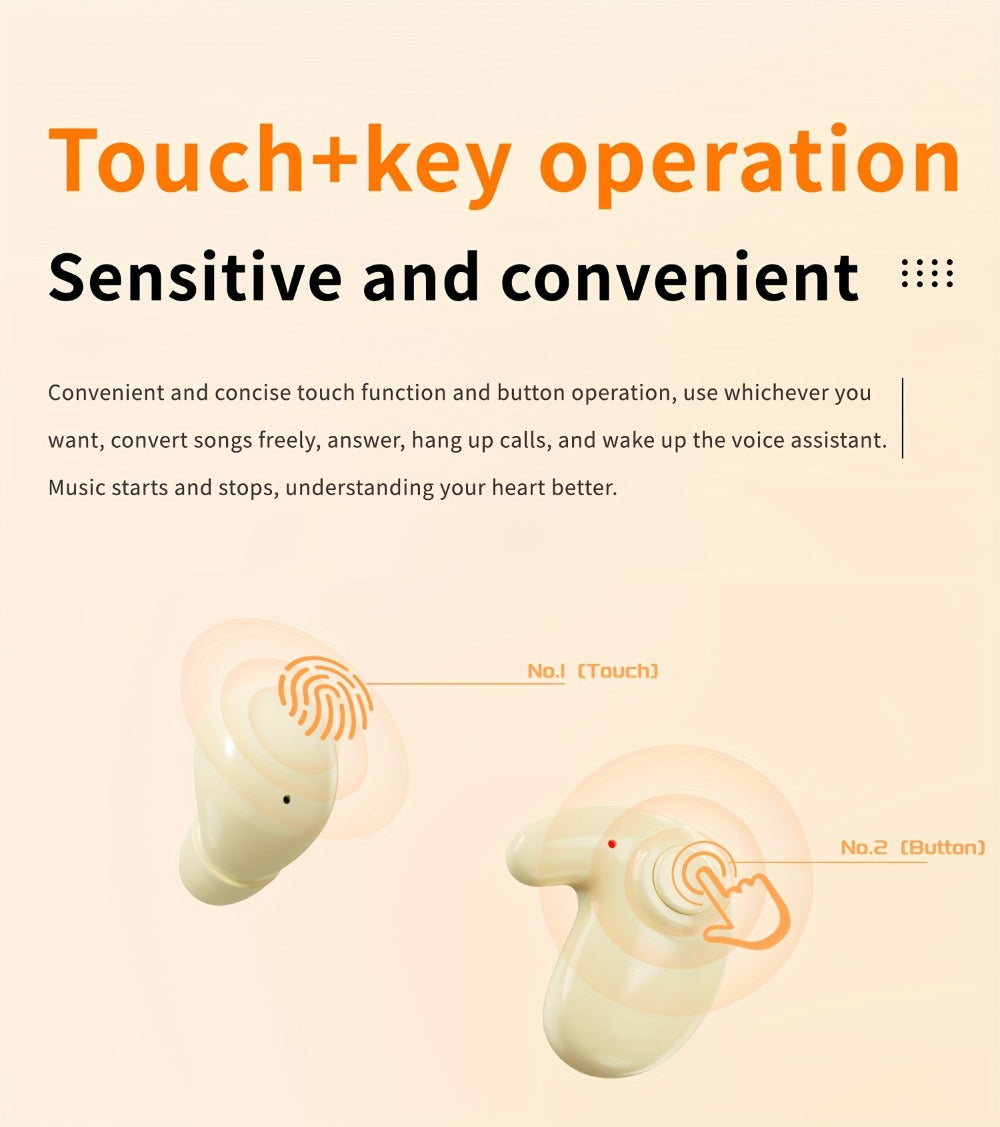 2-in-1 Wireless Earphones Couples Shared Audio Long Battery Life Clear Sound TV Movies Music Running Type-C Charging Condenser Mic Semi-Open iOS Android