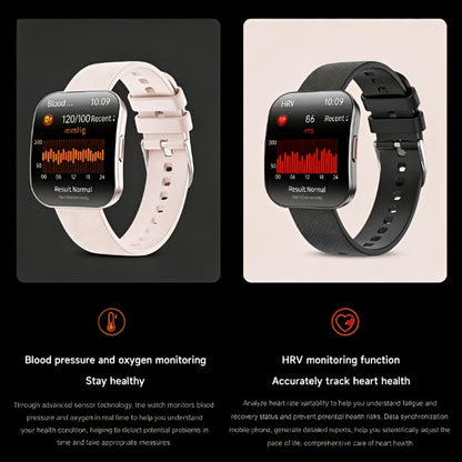 Curved Screen Smartwatch 1.85 Inch Full Touch Calling Messaging Music Camera Control Fitness Tracker Heart Rate Sleep Multiple Sport Modes Android iPhone Compatible Women Men Outdoor Lighting Version Black Pink