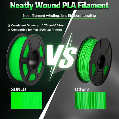 3D Printer Filament Glow PLA 1.75mm 200g Spool in Luminous Green or Blue for Light-Reactive Color Effects