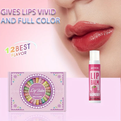 Lip Balm Gift Set 48pcs MISS FACTORX - Moisturizing Glycerin Lip Butter, Hypoallergenic Natural Finish for All Skin Types, Unisex Adult Lip Care Variety Pack, Valentine's Day & Mother's Day Gift for Her