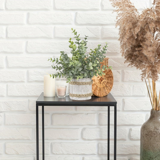 Fake Plants Artificial Plants Indoor 4-Pack Small Potted Greenery in Paper Pulp Pots | Faux Plants for Shelf Desk Home Office Farmhouse Bathroom Decor | Low-Maintenance Artificial Succulents Set