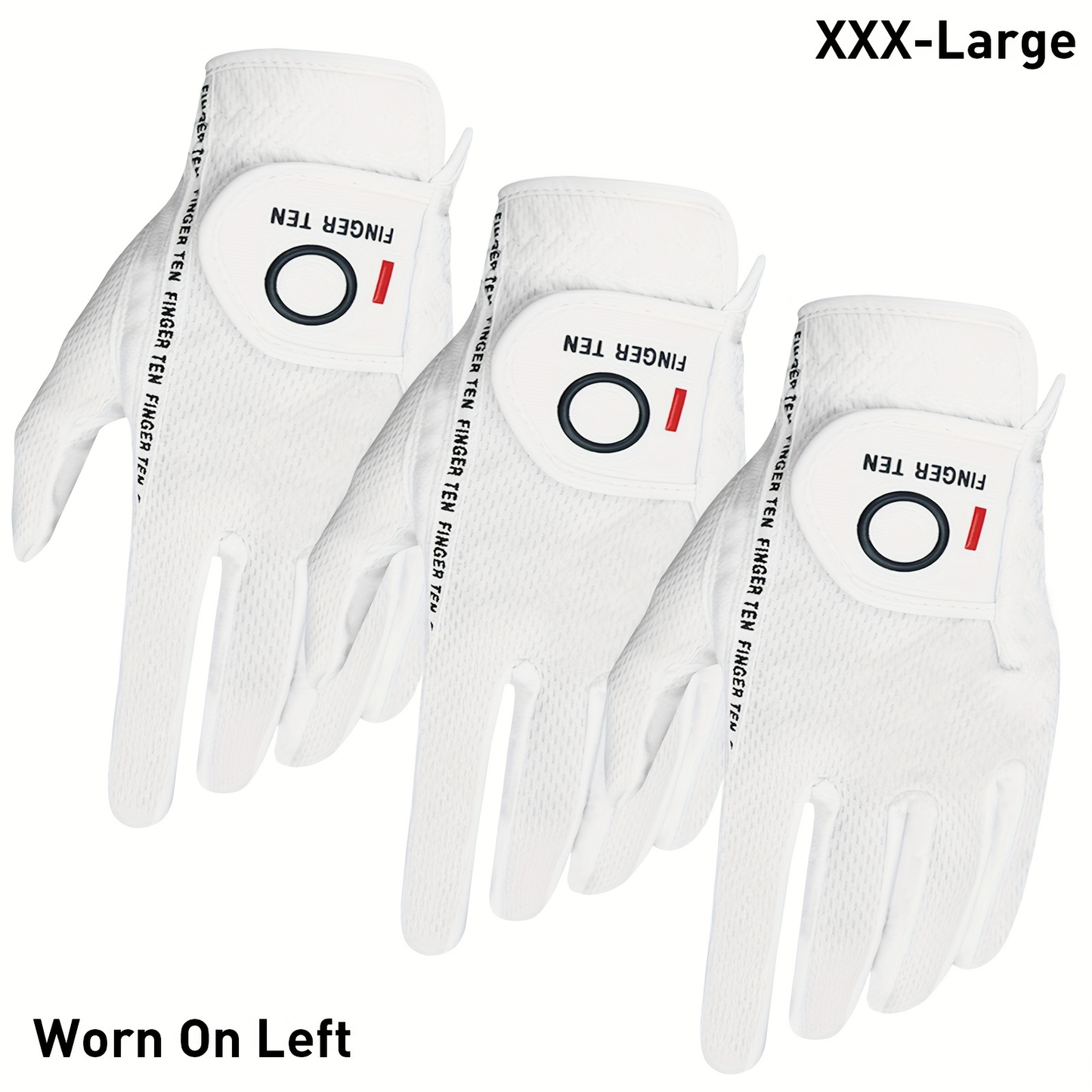Wet Weather Golf Gloves Rain Grip 3-Pack for Men | Breathable Water-Resistant Golf Gloves for Left & Right Hand – Durable Comfortable Fit in Hot & Wet Conditions (Black, Gray, White | S–3XL)