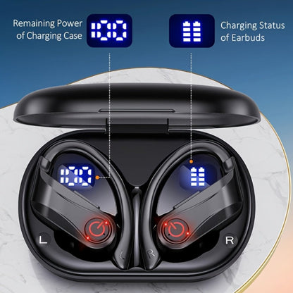 Wireless Earbuds TWS Earhooks with Semi-Open Back, ENC Calls, LED Case and Touch Volume in Two Colors