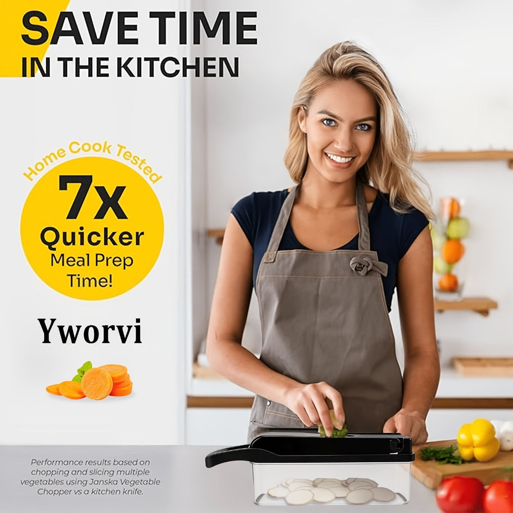 18-in-1 Vegetable Chopper and Mandoline Slicer with Clear Container in Upgraded or Gray 18-Piece Checkout Sets