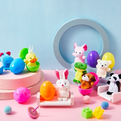 Twenty-Set Animal Finger Puppet and Plastic Egg Bundle with 20 Puppets and 20 Colorful Eggs