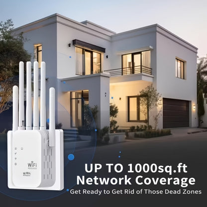 WiFi Range Extender TATOODAA WiFi 6 Dual-Band 2.4/5GHz with Six Antennas, Gigabit Port and AP/Repeater Modes