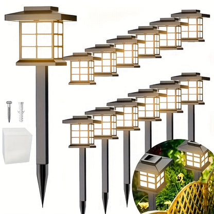 Solar Garden Lights Pathway Stakes in 6/12/24-Piece Sets with Warm, Cool or Multicolor Options