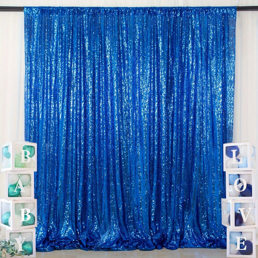 Sequin Backdrop Curtain for Party Wedding - 4x8ft Shimmering Glitter Curtain for Birthday Photo Booth Stage Decoration, Easy Hang, Multi-Color