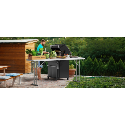 Narrow White 6-Foot Portable Folding Table with Rectangular Top and Folding Gray Leg Frame