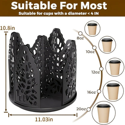 Paper Cup Holder Kitchen Organizer 4-Compartment Rotating Dispenser with Detachable Design in Two Colors