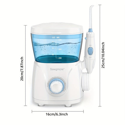 Water Flosser Countertop FC166 Oral Irrigator with 600ml Tank, Ten Pressure Settings, Eight Nozzles and Rotary Dial
