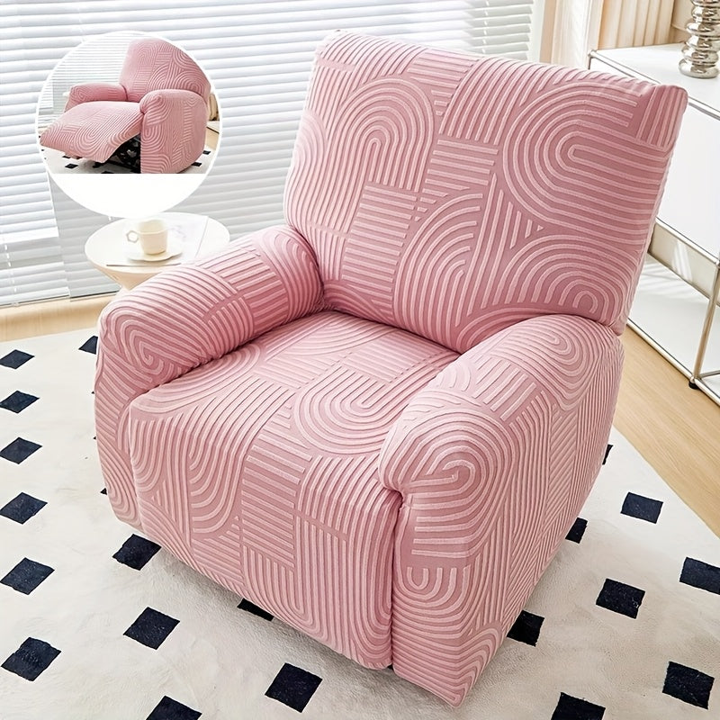 Recliner Slipcover, Four-Piece Elastic Jacquard Single-Seat Chair Cover in Six Color Options