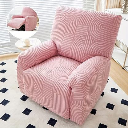 Recliner Slipcover, Four-Piece Elastic Jacquard Single-Seat Chair Cover in Six Color Options