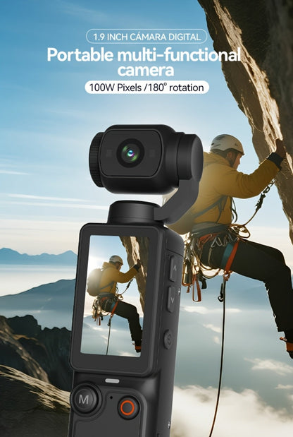 W&O 4K- and 66MP-Labeled Action Camera with 180-Degree Rotating Lens, 32GB Card and Black or White Body