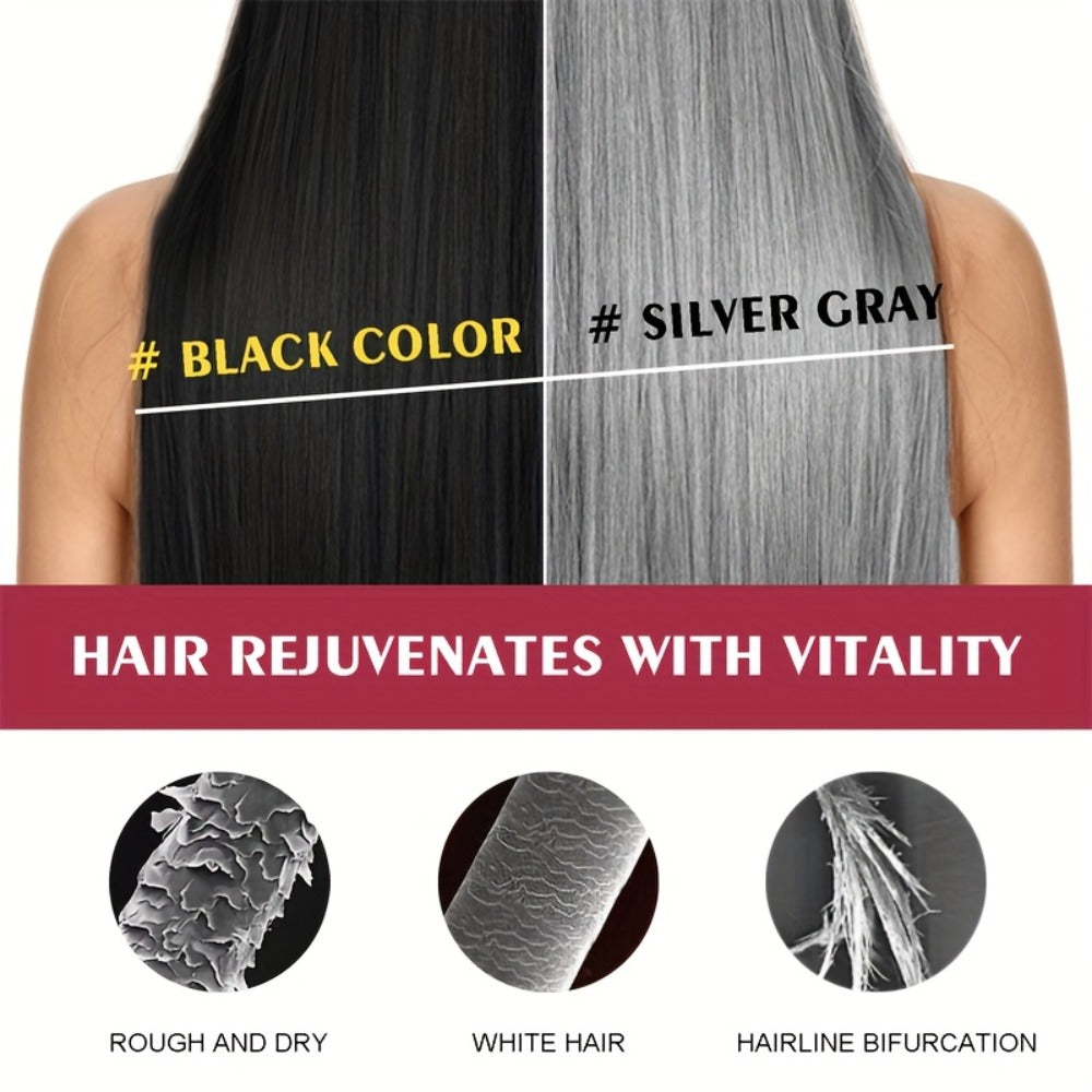 Silver Gray Hair Color Shampoo 2-Pack 3.38oz Each – Natural Herbal Moisturizing & Nourishing Formula, Easy No-Mix Silver Coverage, Long-Lasting Results for Gray & White Hair, Men & Women