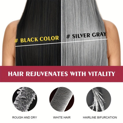 Silver Gray Hair Color Shampoo 2-Pack 3.38oz Each – Natural Herbal Moisturizing & Nourishing Formula, Easy No-Mix Silver Coverage, Long-Lasting Results for Gray & White Hair, Men & Women