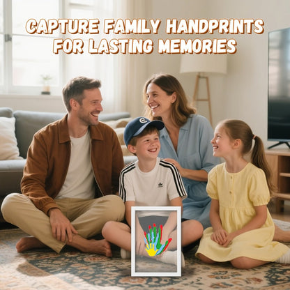 Family Handprint Kit with 4 Slots & 6 Colors – Memory Frame Keepsake Gift