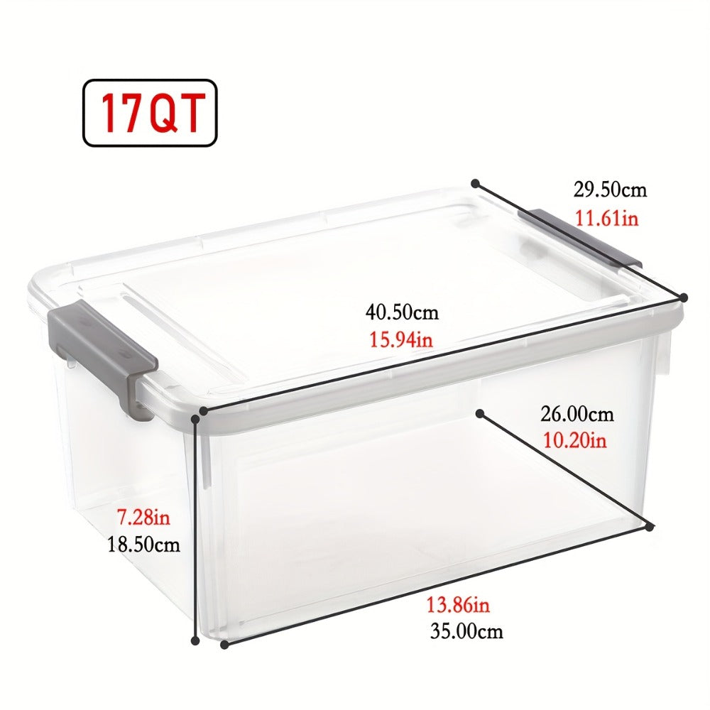 Clear Plastic Storage Bins with Lids 6 Pack Stackable Storage Containers with Snap-Tight Locks for Home, Office, Garage & Basement – 17QT or 21QT, BPA-Free