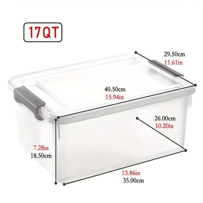 Clear Plastic Storage Bins with Lids 6 Pack Stackable Storage Containers with Snap-Tight Locks for Home, Office, Garage & Basement – 17QT or 21QT, BPA-Free