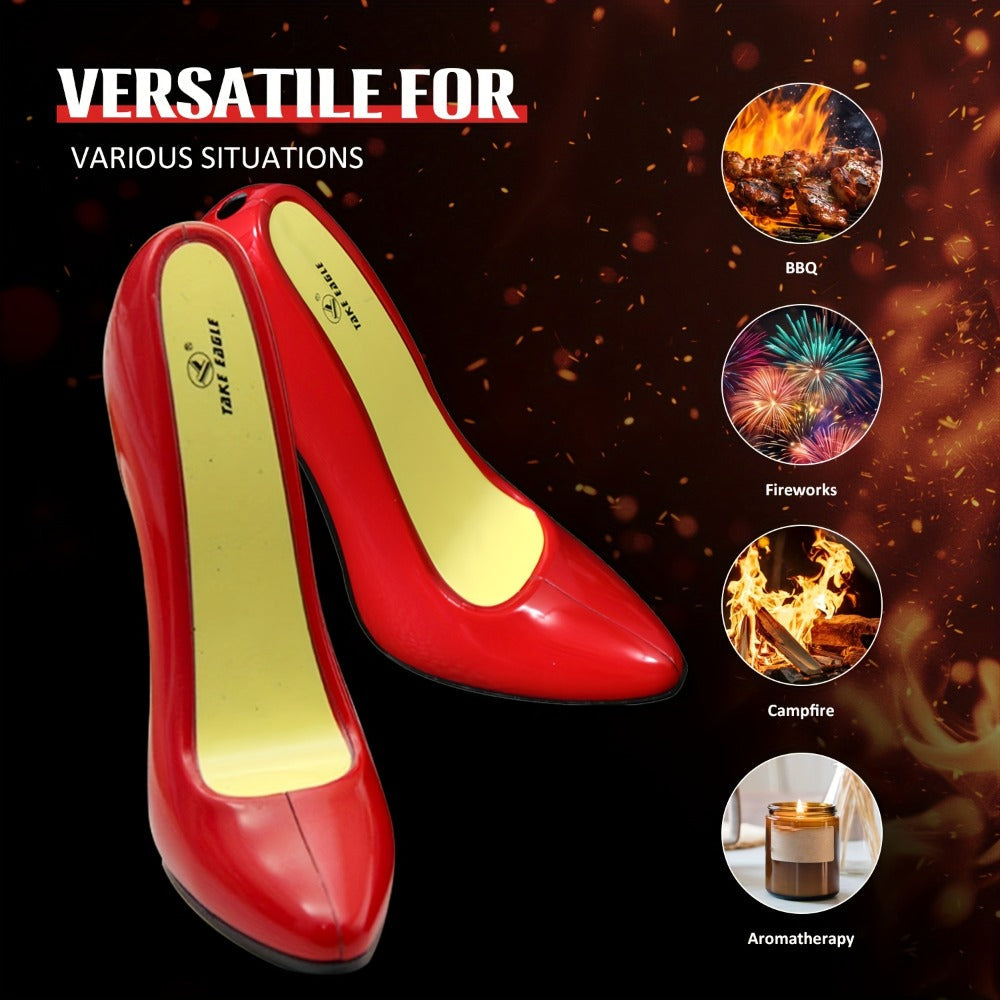 High Heel Shaped Lighter Refillable Butane – Cute Novelty Windproof Flame Lighter for Women, Adjustable Flame, Metal Body, Perfect Gift for Girlfriend Birthday Valentine’s Day Anniversary (No Butane)