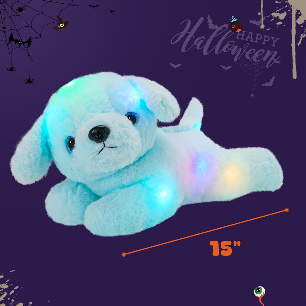 Plush Toy – Blue Puppy with Light-Up Body and Music for Colorful Interactive Room Display and Gifting