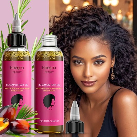 Rosemary Hair Oil 2 Pack Gift Set with Bataana Oil | Scalp Nourishing Moisturizing Hair Growth Treatment | Anti-Frizz Strengthening Natural Hair Oil for Women | Birthday Valentine's Day Gift