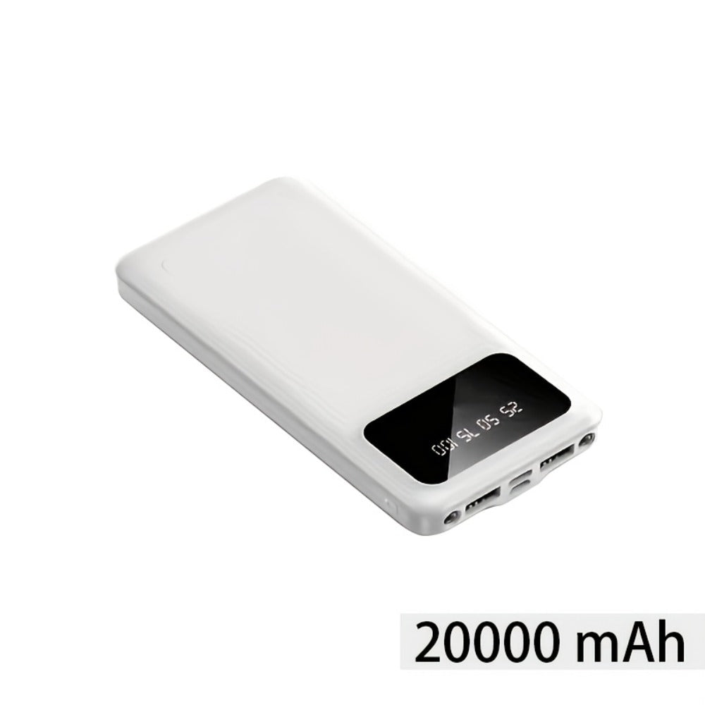 Power Bank 20000mAh with Dual USB Output, USB-C and Micro Input, 5V/2.1A and Digital Display