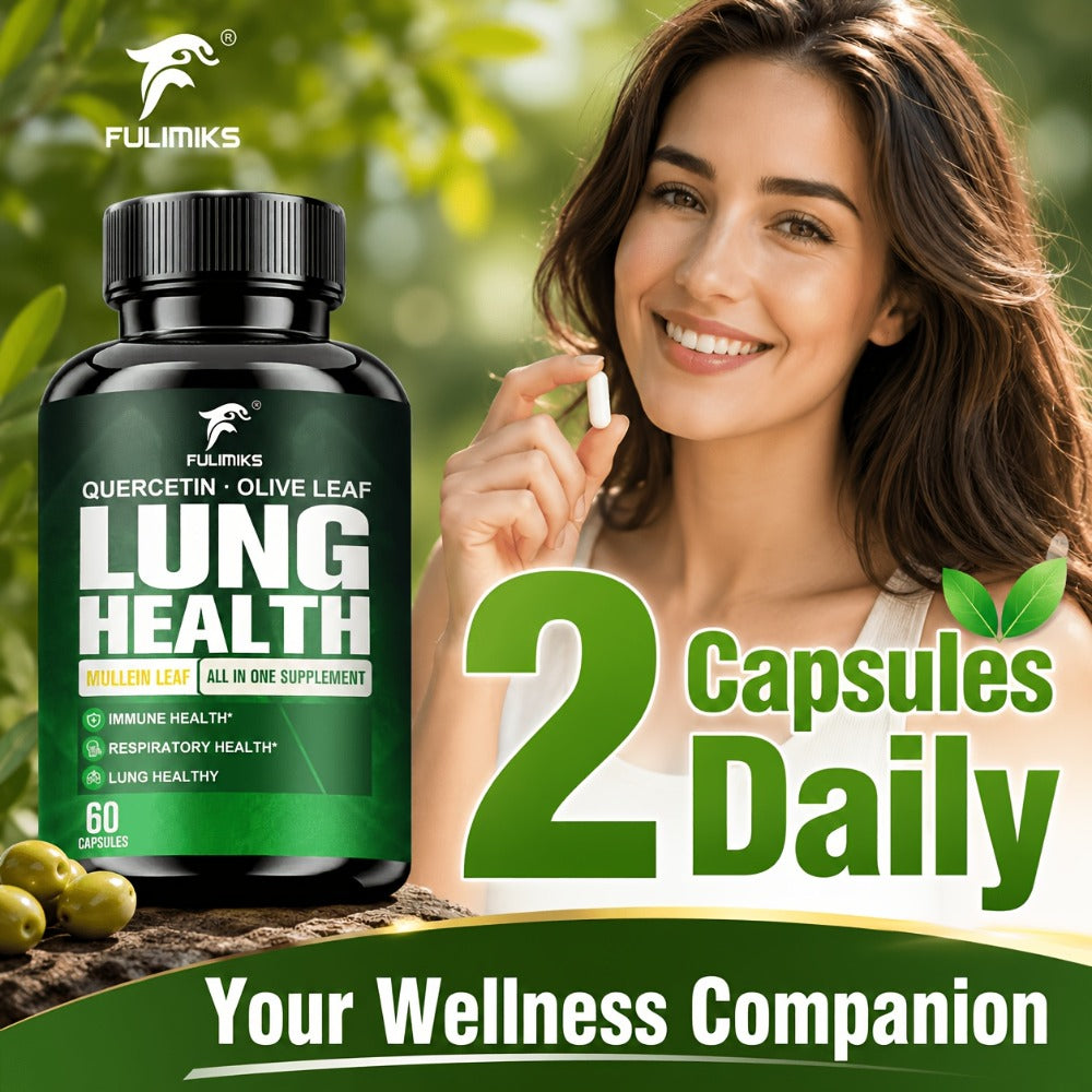 Herbal Supplement with FULIMIKS Label, Mullein Leaf Quercetin and Olive Leaf Capsules, 60 Count