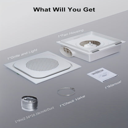 Bathroom Exhaust Fan with Light 150 CFM 1.0 Sone - 40W LED Night Light Ventilation Fan Combo, Quiet Bath Fan with Blue LED, Easy Install, White