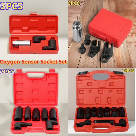 Oxygen Sensor Socket Set – Professional Removal & Installation Tool Kit for All Vehicles, Universal 22mm Slotted Design, Multiple Drive Sizes, Mechanic-Grade Auto Repair Socket Wrench