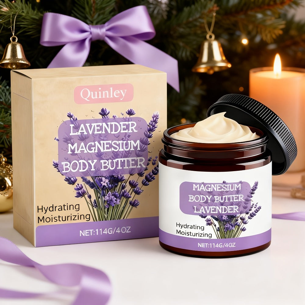 Lavender Magnesium Cream Body Lotion 4oz with Magnesium Chloride Lavender Oil Deep Moisturizing Muscle Relaxing Soothing Skin Nourishing for Women Men