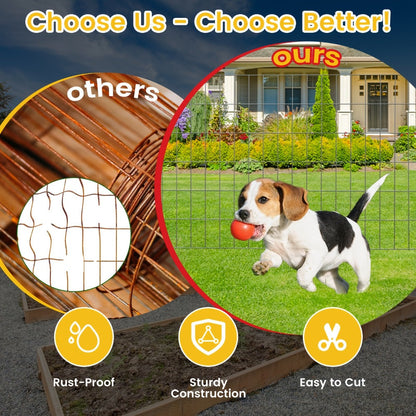 Welded Wire Mesh Fence Roll 50ft – Galvanized Zinc-Coated Steel Hardware Cloth for Chicken Coop, Garden Fence, Pet Enclosure, Rabbit Hutch & Plant Support, Rust-Resistant, 4ft 5ft 6ft Wide Options