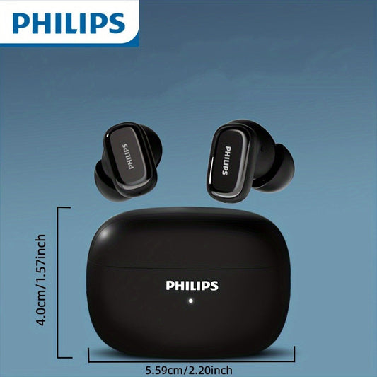Philips TAT2569 Noise Cancelling Wireless Earbuds Touch Control USB-C Fast Charging 5H Playtime True Wireless Headphones Compatible iOS Android Black Blue White