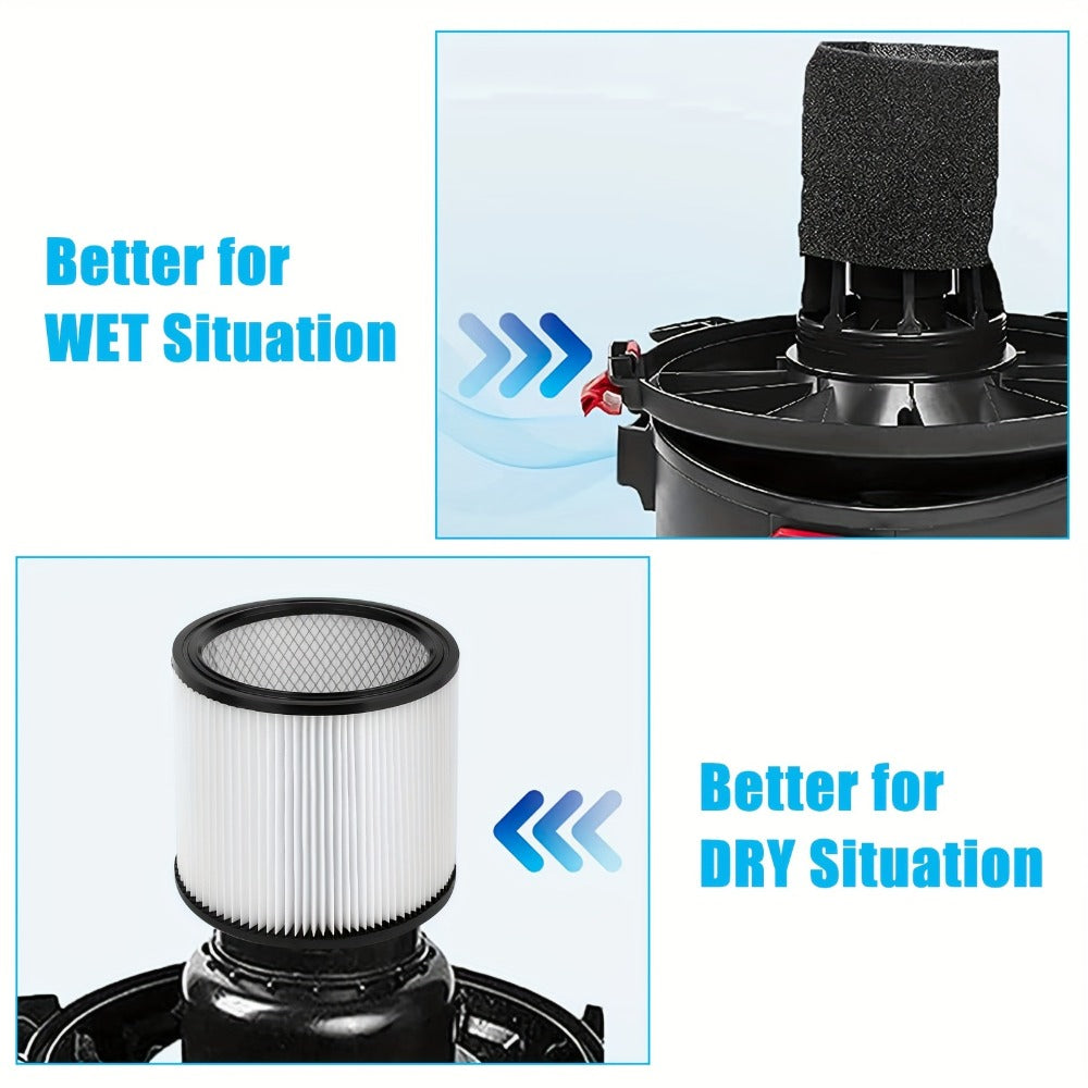 Shop Vac Filter Set with Cartridge, Foam Sleeve and Dusting Brush, Listed for 90304 Wet/Dry Vacuums
