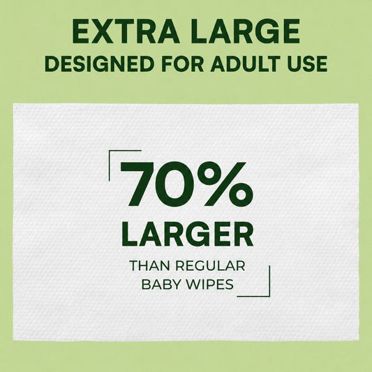 Extra Large Adult Wet Wipes 8x13 Inch 240ct 4 Packs of 60 Aloe Vitamin E Cucumber Scent Alcohol-Free Latex-Free Disposable Bathing Wipes for Elderly Incontinence Personal Care