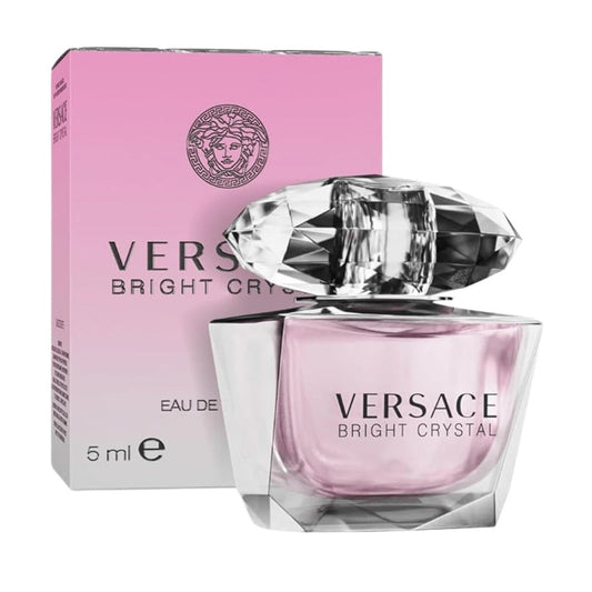 Mini Travel Perfume Spray for Women 5ml Versace Bright Crystal Eau de Toilette Fresh Floral EDT Purse Size Pocket Perfume TSA Friendly Sample Gift Stocking Stuffer 0.17 fl oz