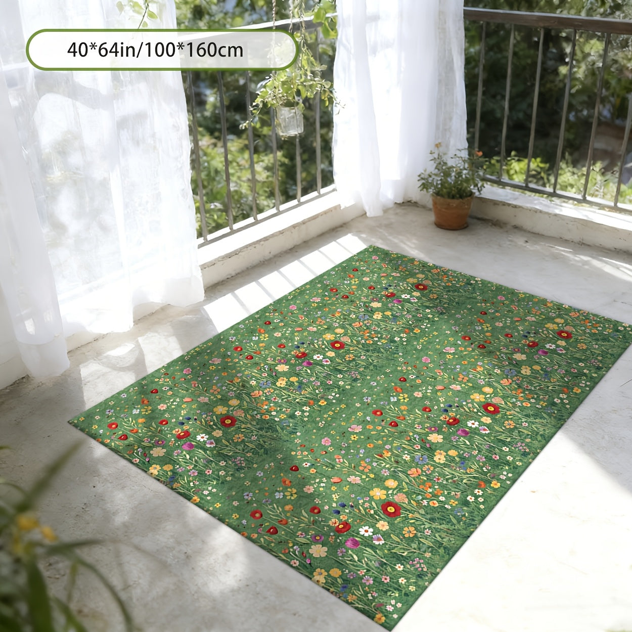 Washable Area Rug Anti-Slip Foldable Outdoor Indoor Mat for Patio Living Room Garden Pool Beach Camping Picnic – Machine Washable Easy Clean