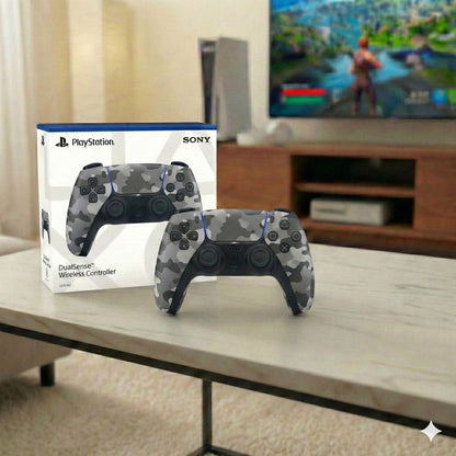 PS5 DualSense Wireless Controller Gray Camouflage - Haptic Feedback, Adaptive Triggers, Built-in Mic for PlayStation 5 & PC