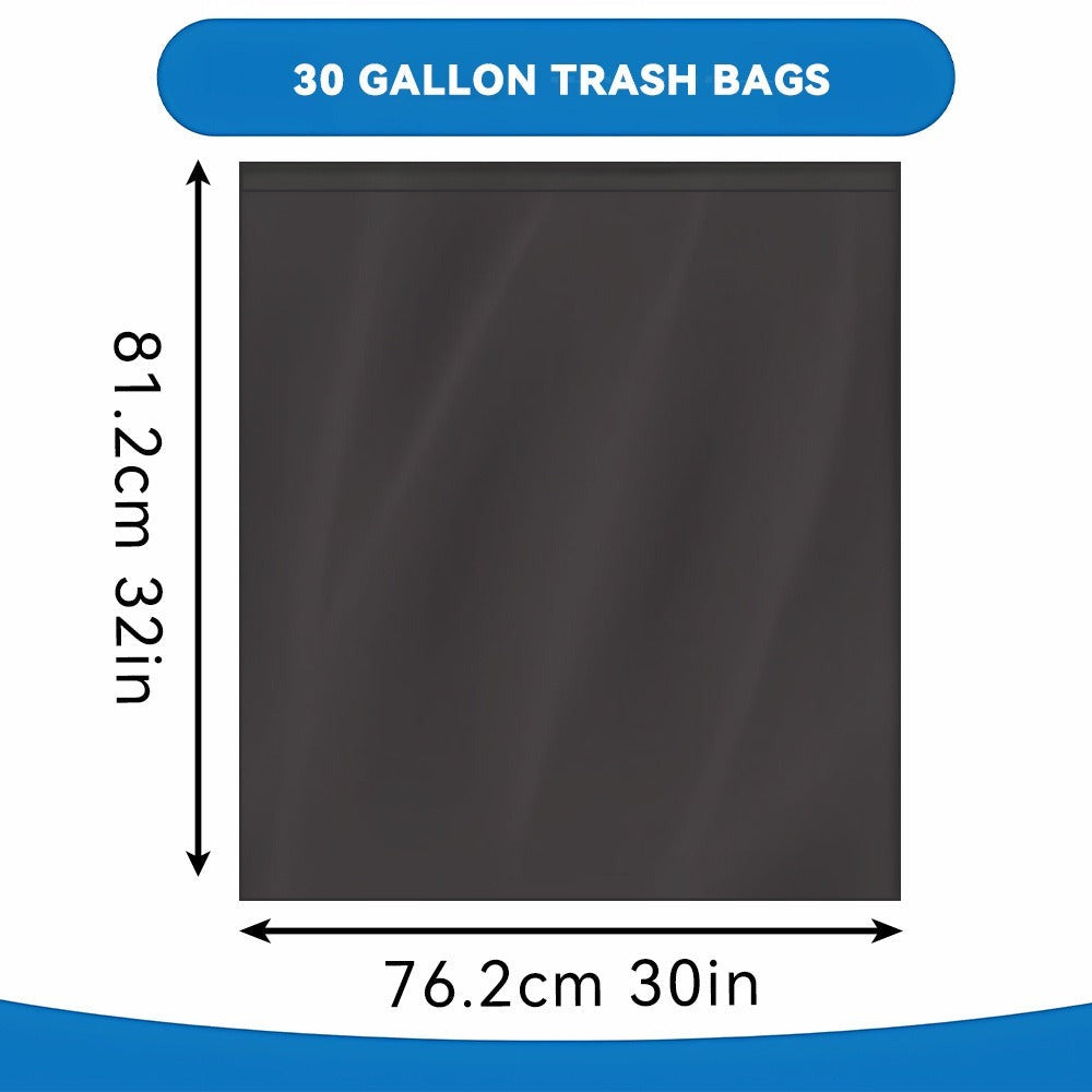 30 Gallon Trash Bags 200 Count – Black Large Garbage Bags, Ultra Strong Leak-Proof, 113.5L Heavy Duty Bags for Kitchen, Industrial, Garden & Commercial Use, 4 Rolls / 2 Boxes Value Pack