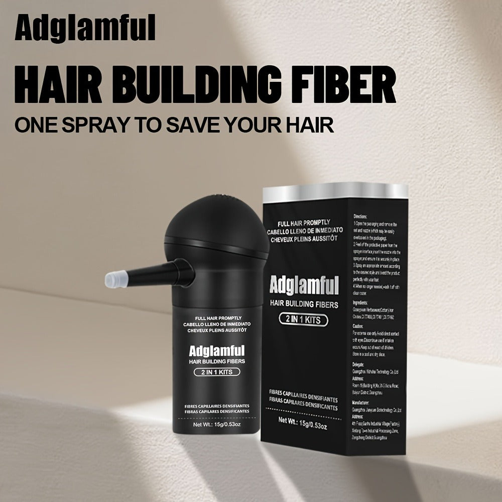 15-Gram Hair Fiber Kit with Directional Spray Applicator in Four Black and Brown Shade Options