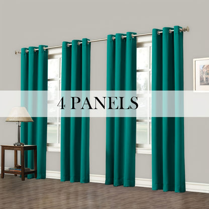 Blackout Curtains Grommet Top Room Darkening Window Drapes 4 Panels Set Living Room Bedroom