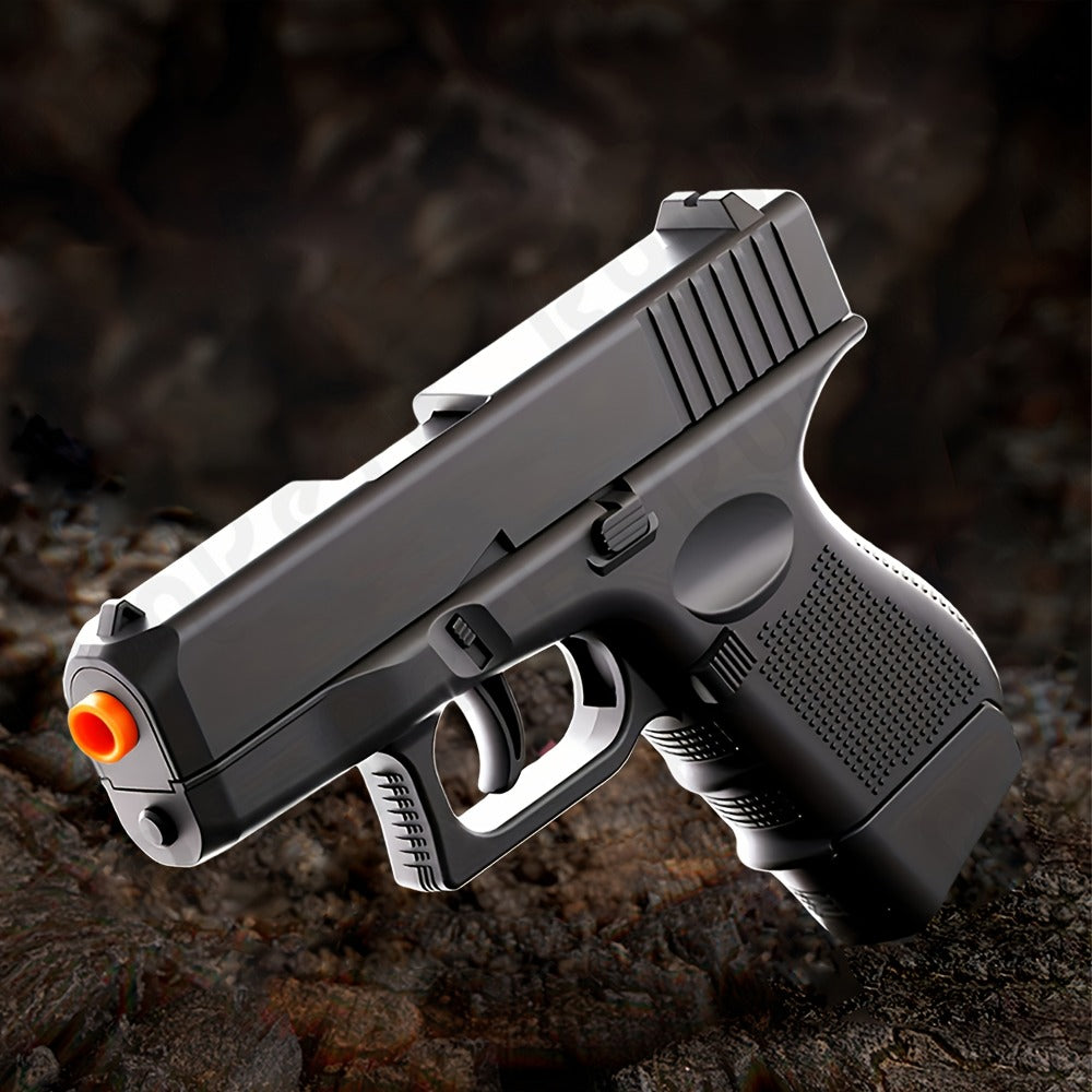 Compact Black Toy Foam-Dart Blaster with Orange Tip, Two Magazines, 12 Shells and 100 Darts