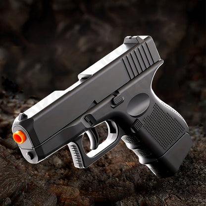 Compact Black Toy Foam-Dart Blaster with Orange Tip, Two Magazines, 12 Shells and 100 Darts