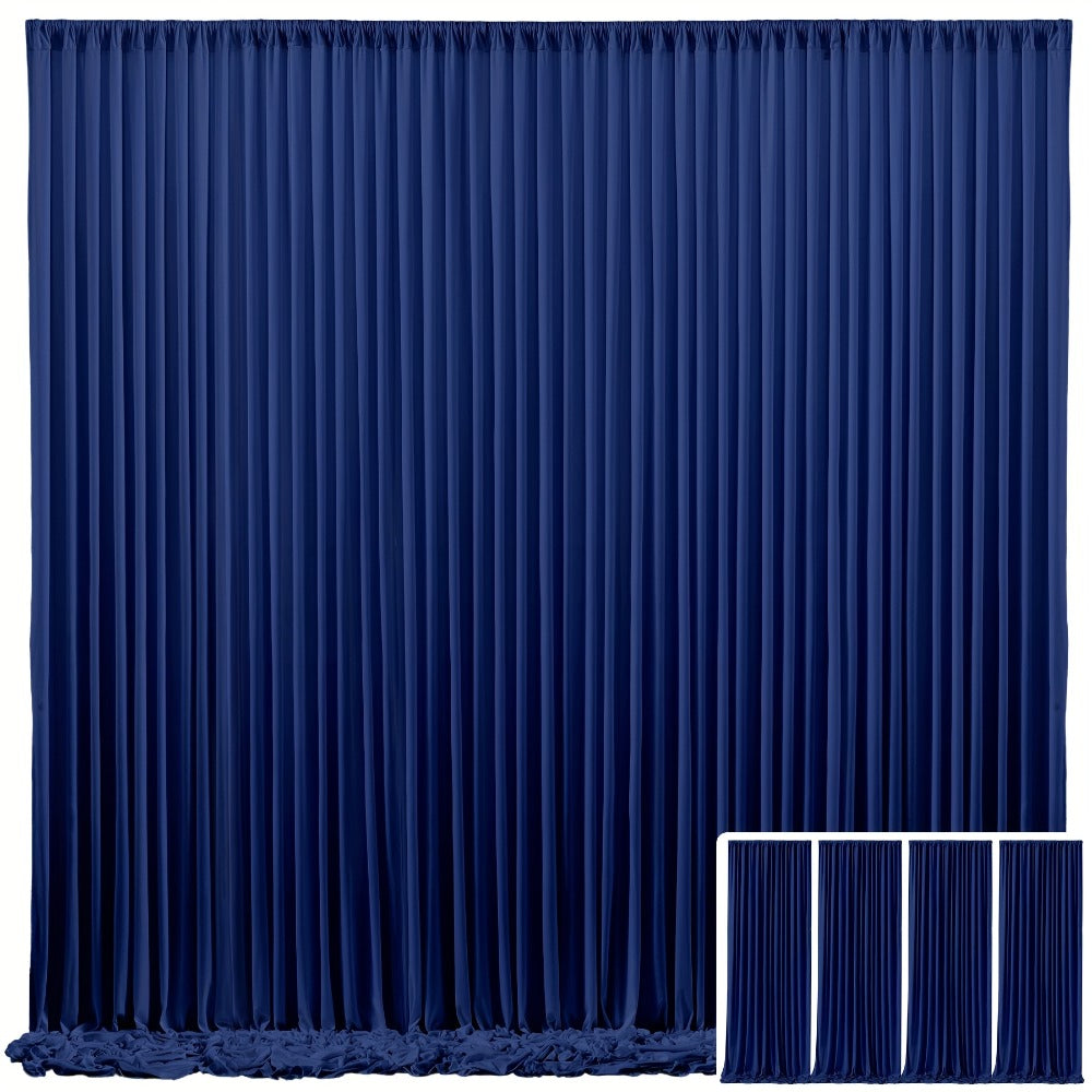 Backdrop Curtains 4 Pack 59x118 Inch – Wrinkle-Resistant Non-Transparent Party Decoration Fabric with Pole Pocket, Machine Washable & Reusable for Wedding, Birthday, Christening, Graduation & Holiday Events