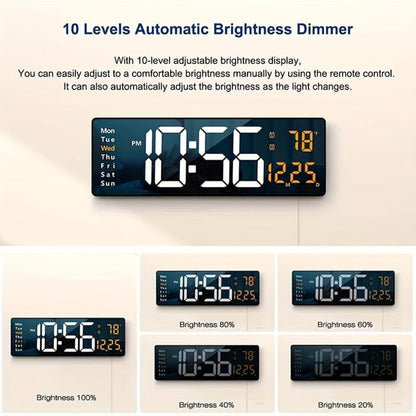 LED Digital Alarm Clock with Dual Alarm, Countdown Timer & 4-Level Dimmer for Bedside Nightstand