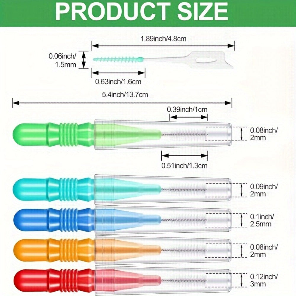 Interdental Brush Picks 350 Pack Soft Floss Dental Toothpick Cleaners Mixed Color - Oral Care Flosser Refill Set for Braces Bridges Implants Teeth Cleaning
