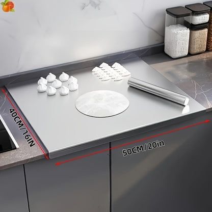 Cutting Board 304 Stainless Steel L-Edge Prep Board in Three Sizes for Countertop Dough and Chopping