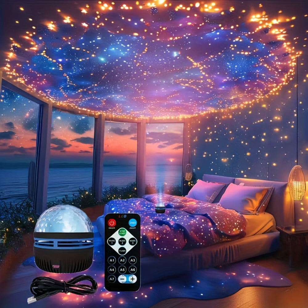 Water Ripple Projection Lamp 3D Dynamic Wave Atmosphere Light – USB Powered, Remote Control, Color Changing Romantic Ambient Night Light for Bedroom, Home Theater, Wedding & Meditation