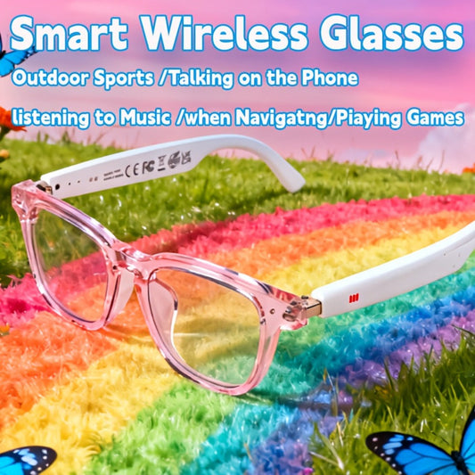 Smart Glasses 164-Language Translation Eyewear with Bluetooth Music, Calls and Multiple Black or Pink Frames